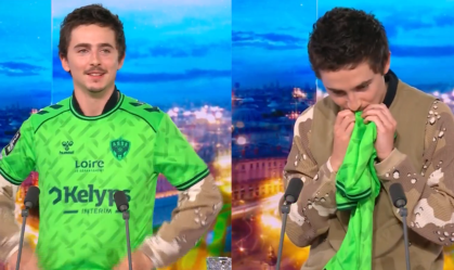 Chalamet beija escudo do Saint-Étienne