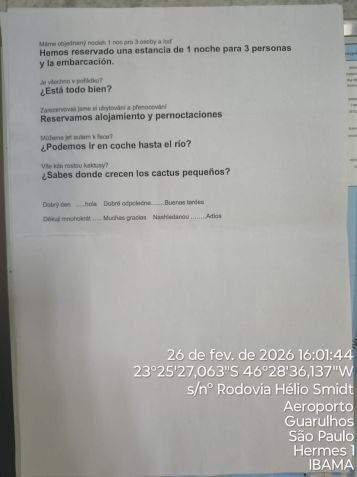 Roteiro com falas em espanhol • Reprodução