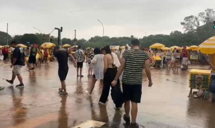 Alagamento na região do Ibirapuera, circuito de megablocos de SP