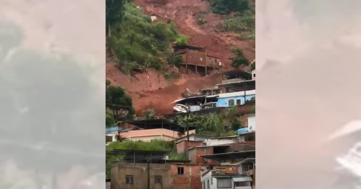 Vídeo: Morro em Juiz de Fora (MG) desliza sobre casas após fortes chuvas
