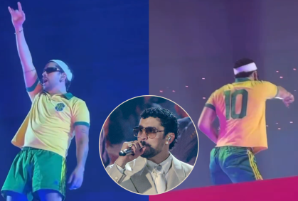 Bad Bunny usou camisa retrô da Copa do Mundo de 1962 em show; veja