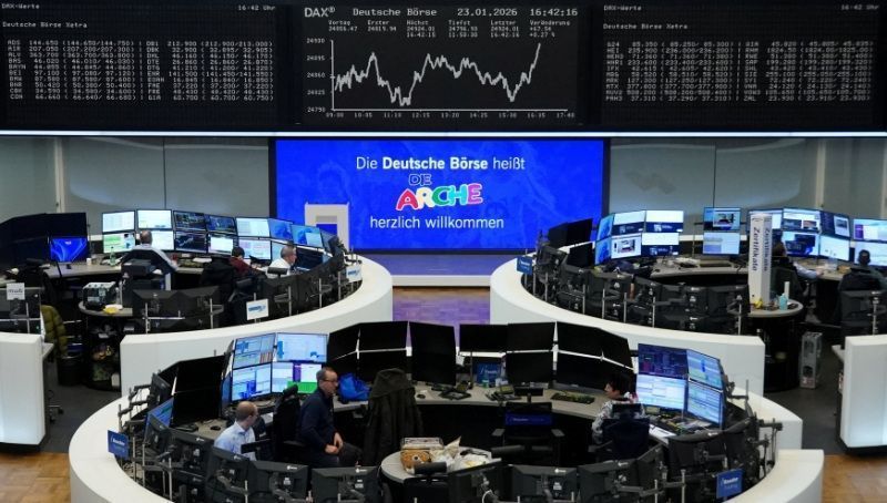 Bolsa de valores de Frankfurt, na Alemanha em 23 de janeiro de 2026