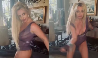 Britney Spears mostra demais ao dançar com body de renda cavado; veja