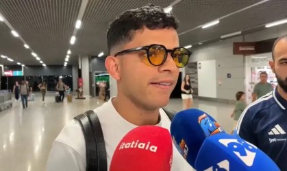 Bruno Rodrigues na chegada a Belo Horizonte para assinar com o Cruzeiro em 2026.