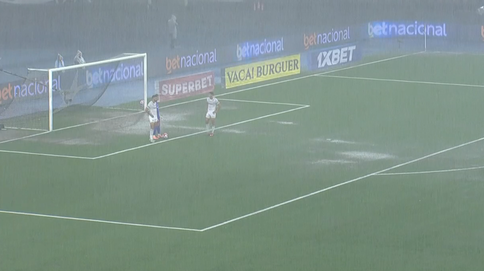 Botafogo x Fluminense foi paralisado devido à chuva