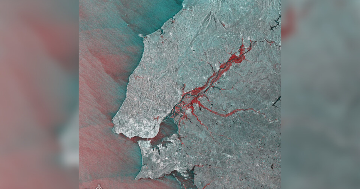 El satélite registra devastadoras inundaciones en Portugal y España