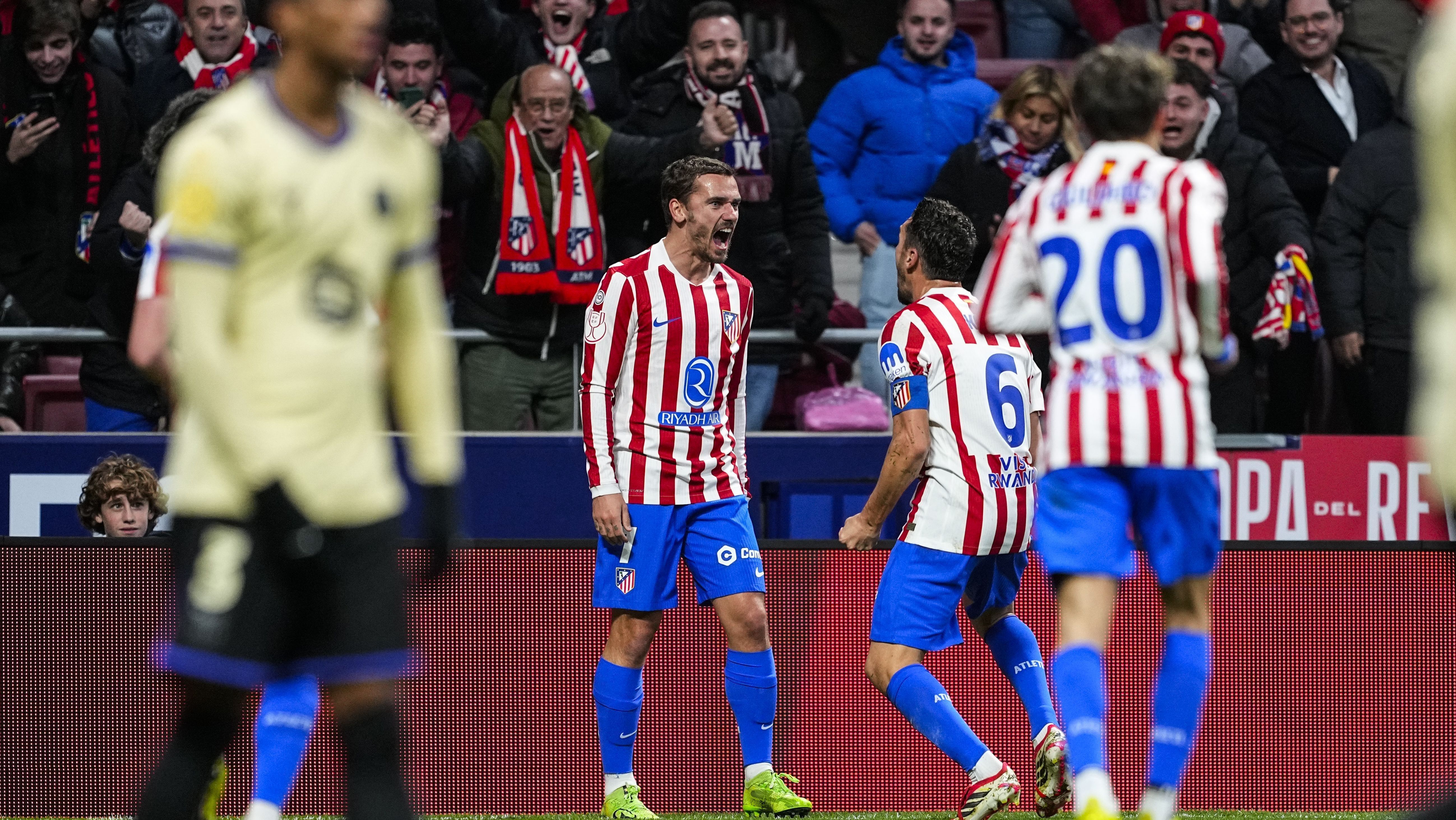 MADRID, SPAIN - FEBRUARY 12: Antoine Griezmann of Atletico de Madrid celebrates a goal during the Spanish Cup, Copa del Rey, football match Semifinal First Leg played between Atletico de Madrid and FC Barcelona at Riyadh Air Metropolitano on February 12, 2026, in Madrid, Spain. (Photo By Oscar J. Barroso/Europa Press via Getty Images)
