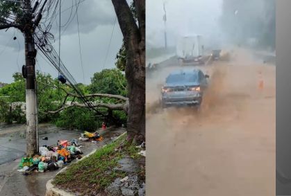 Temporal deixa ruas alagadas e causa transtornos na Grande SP; veja