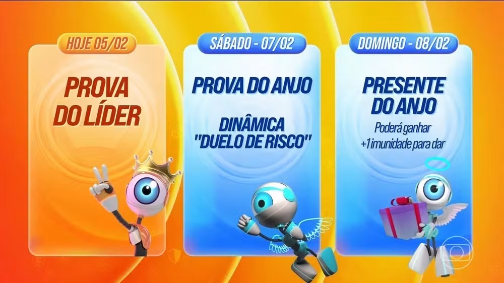 Dinâmica da 4ª semana do BBB 26 • Reprodução/Globo