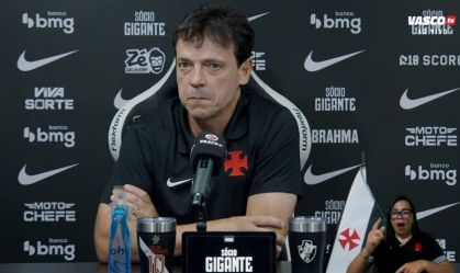 Fernando Diniz em coletiva do Vasco