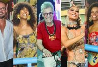 Famosos se divertem na 2ª noite de desfiles na Marquês de Sapucaí, no Rio
