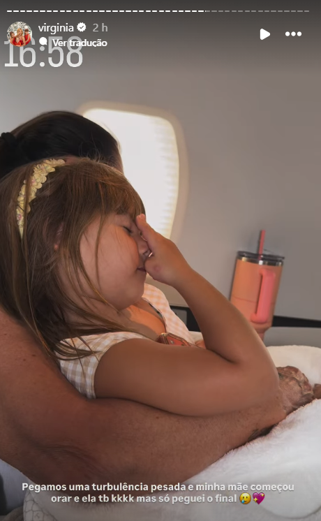 Virginia mostra reação da filha durante turbulência • Instagram/Virginia Fonseca