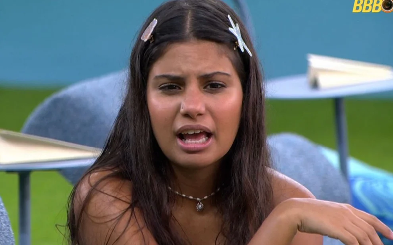 Gabriela Saporito é apontada como "mutio falsa" por Juliano Floss e Ana Paula Renault no BBB 26 • Reprodução/Globoplay