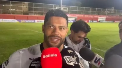 Hulk, atacante do Atlético, durante entrevista na zona mista do Castor Cifuentes.