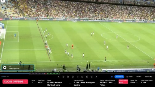 Revisão do impedimento semiautomático em Fluminense x Botafogo