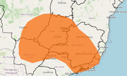 Inmet emite alerta laranja de chuvas intensas para Sudeste e Centro-Oeste