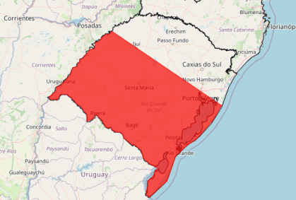 Inmet emite alerta de grande perigo para o RS nesta quinta-feira (12)