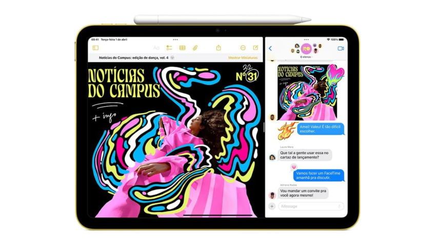 Combinação de iPad e Apple Pencil é uma opção interessante para estudos • Divulgação/Apple