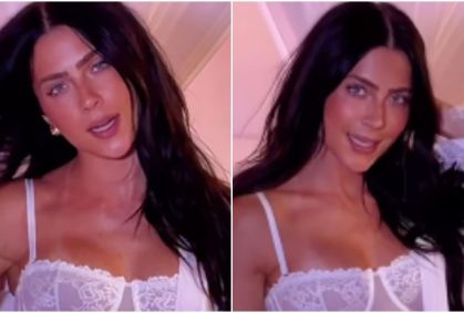 Jade Picon posa de lingerie branca e ganha elogios na web