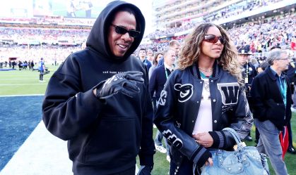 Jay-Z e a filha, Blue Ivy Carter, no Super Bowl