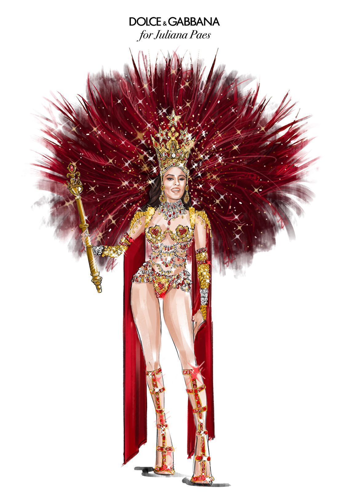 Yan Accioli foi o stylist responsável pela fantasia de Juliana Paes em desfile da Viradouro 2026 • Acervo Pessoal
