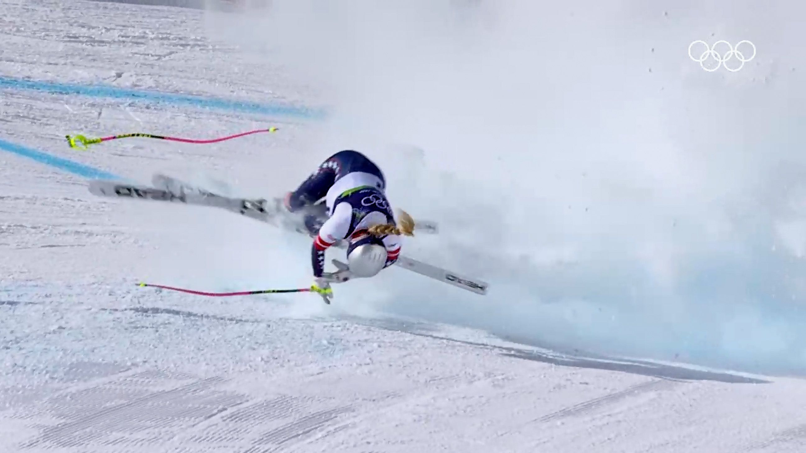 Lindsey Vonn sofreu queda no downhill feminino em Milão-Cortina