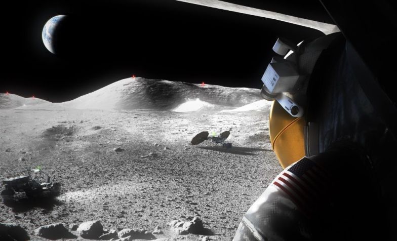 Elon Musk afirmou que a SpaceX mudou seu foco para a construção de uma "cidade autossustentável" na Lua • Ilustração da Nasa