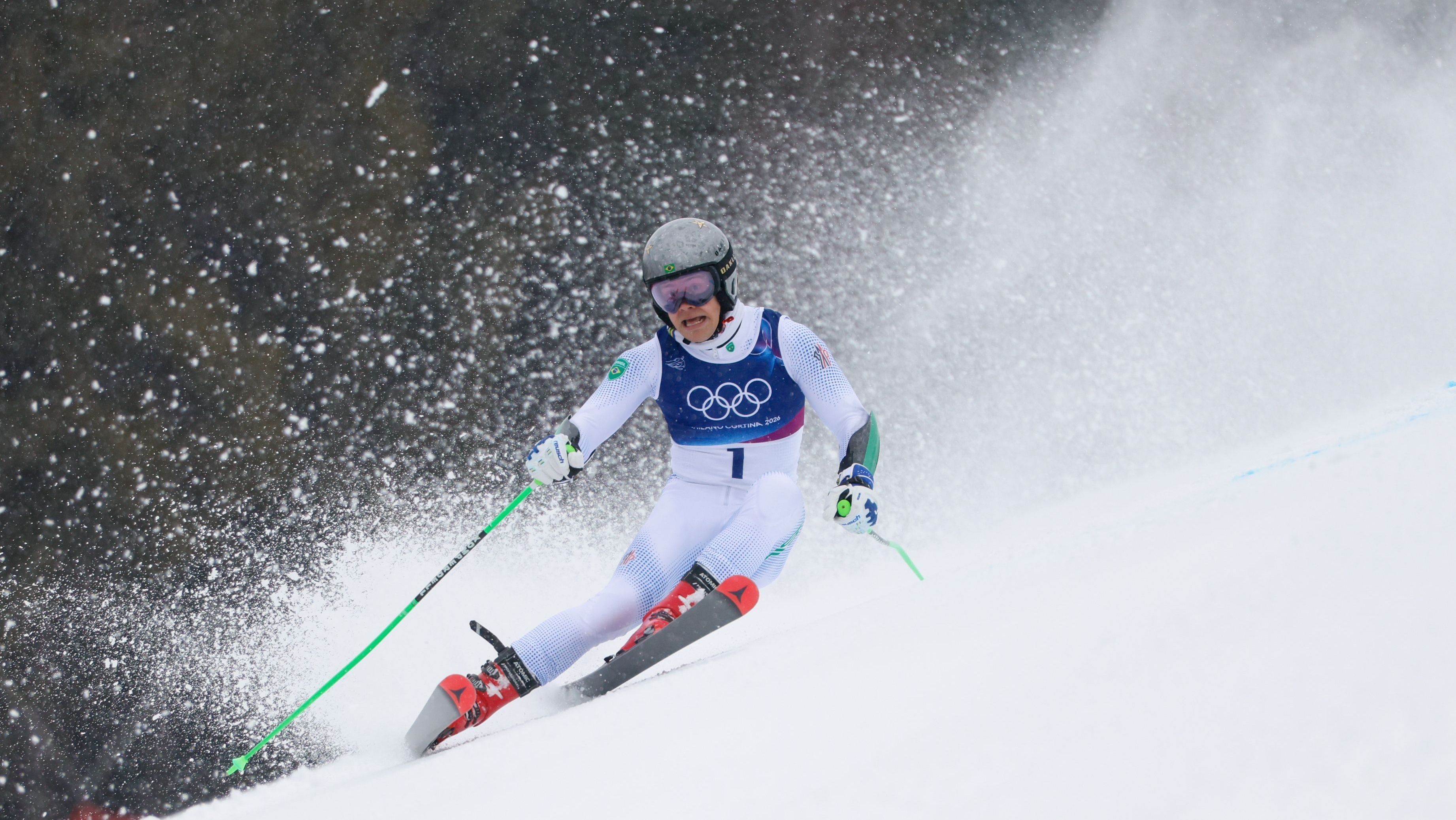Lucas Pinheiro Braathen realiza a segunda descida no slalom gigante em Milão-Cortina