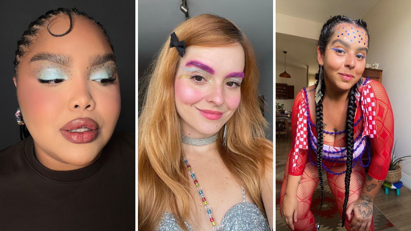 Veja dicas e truques de maquiagem para o Carnaval 2026 • Acervo Pessoal/Angélica Silva/Clara Novais/Elisa Santiago
