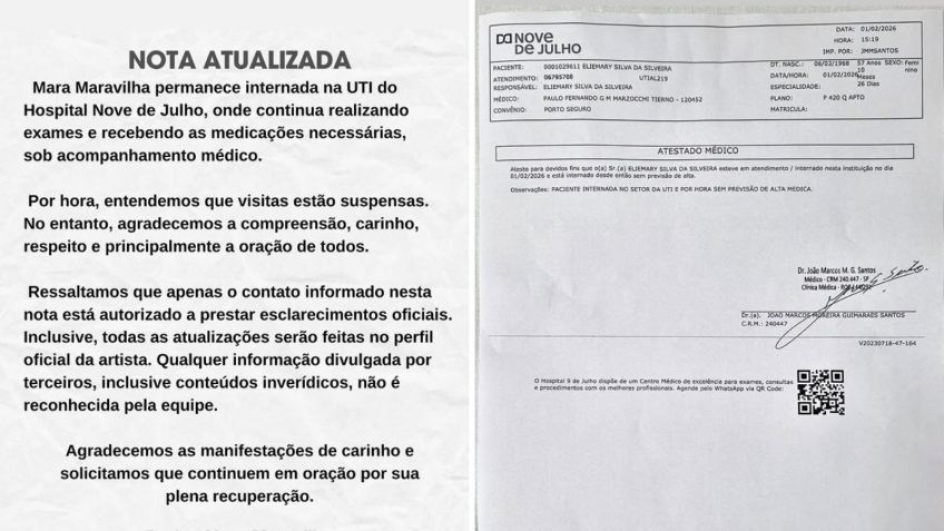 Mara Maravilha segue internada na UTI de hospital em São Paulo • Instagram/Mara Maravilha
