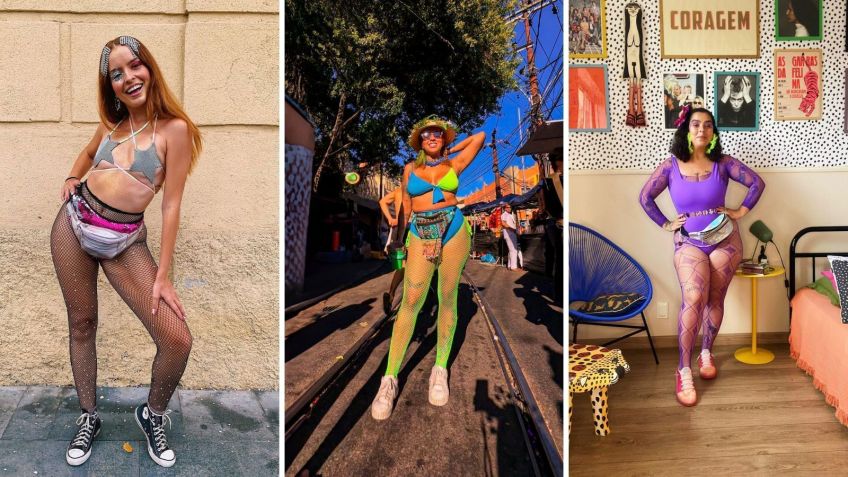 Meia arrastão é tendência no Carnaval • Acervo Pessoal/Clara Novais/Carla Lemos/Elisa Santiago