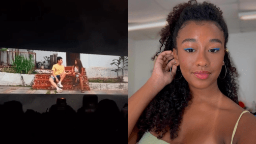 montagem com show do bad bunny e lili de siqueira