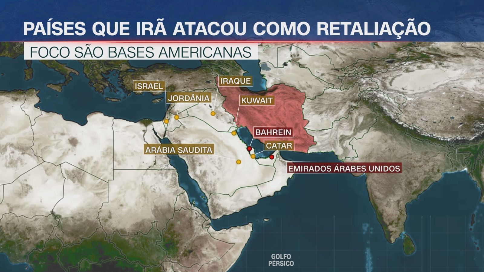 Confira países que Irã atacou como retaliação • CNN