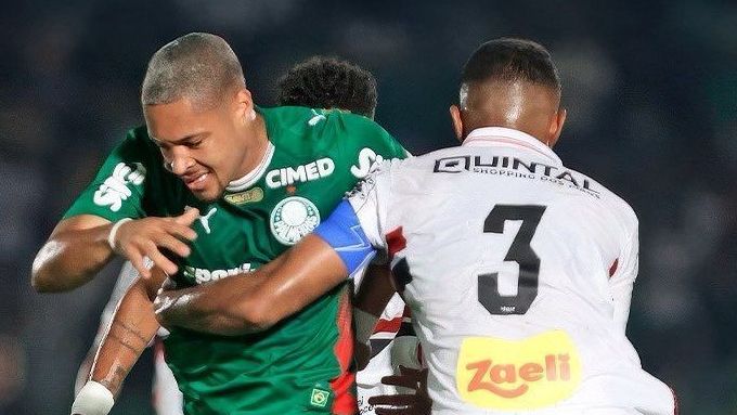 Lance de Botafogo-SP x Palmeiras pelo Paulistão