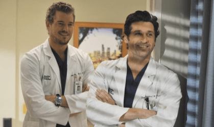 Patrick Dempsey e Eric Dane em "Grey's Anatomy"
