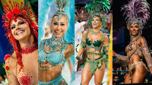 Rainhas de bateria do terceiro dia de desfiles na Sapucaí