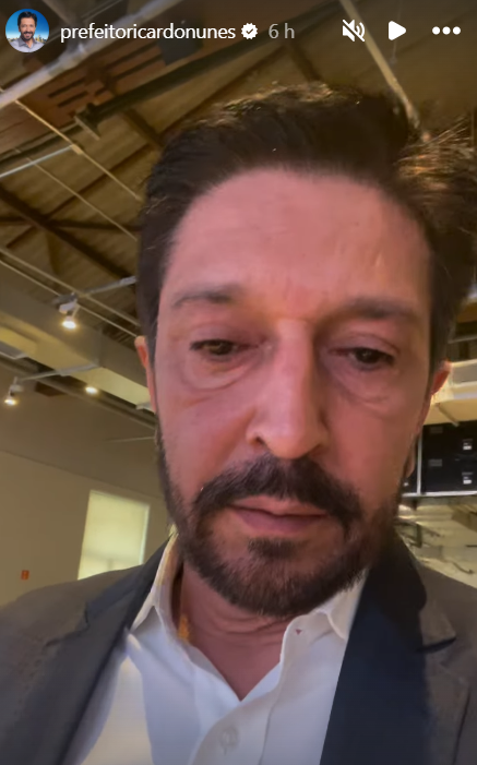 Nas redes sociais, Ricardo Nunes comenta tumulto em bloco Skol - SP • Reprodução/Instagram