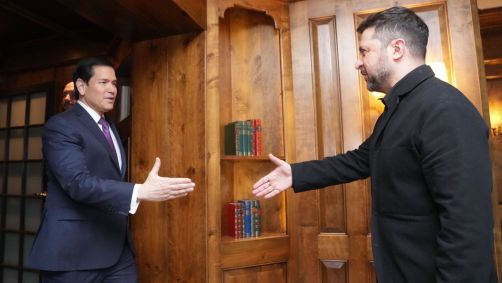 Secretário de Estado dos EUA, Marco Rubio, se reúne com presidente ucraniano Volodymyr Zelensky