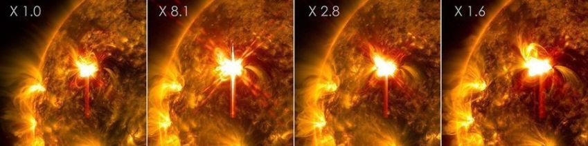 Sequência de fortes erupções solares • Nasa