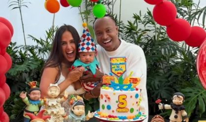 Carol Peixinho e Thiaguinho celebram 5 meses de Bento
