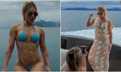 Maria Flor tira foto de Virginia em dia de barco; veja clique