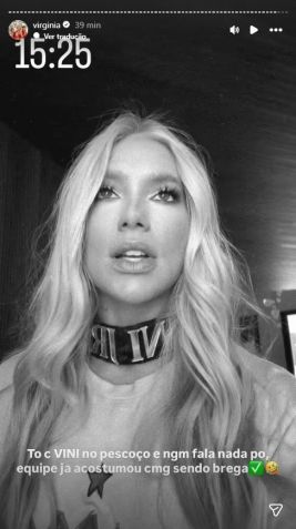 Virginia "testa" as pessoas ao usar adereço polêmico • Instagram/Virginia