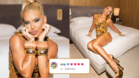 Virginia posa com look dourado no Carnaval e ganha reação de Vini Jr.; veja