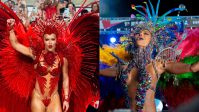 Carnaval: veja looks das rainhas de bateria no 3º dia de desfiles no Rio