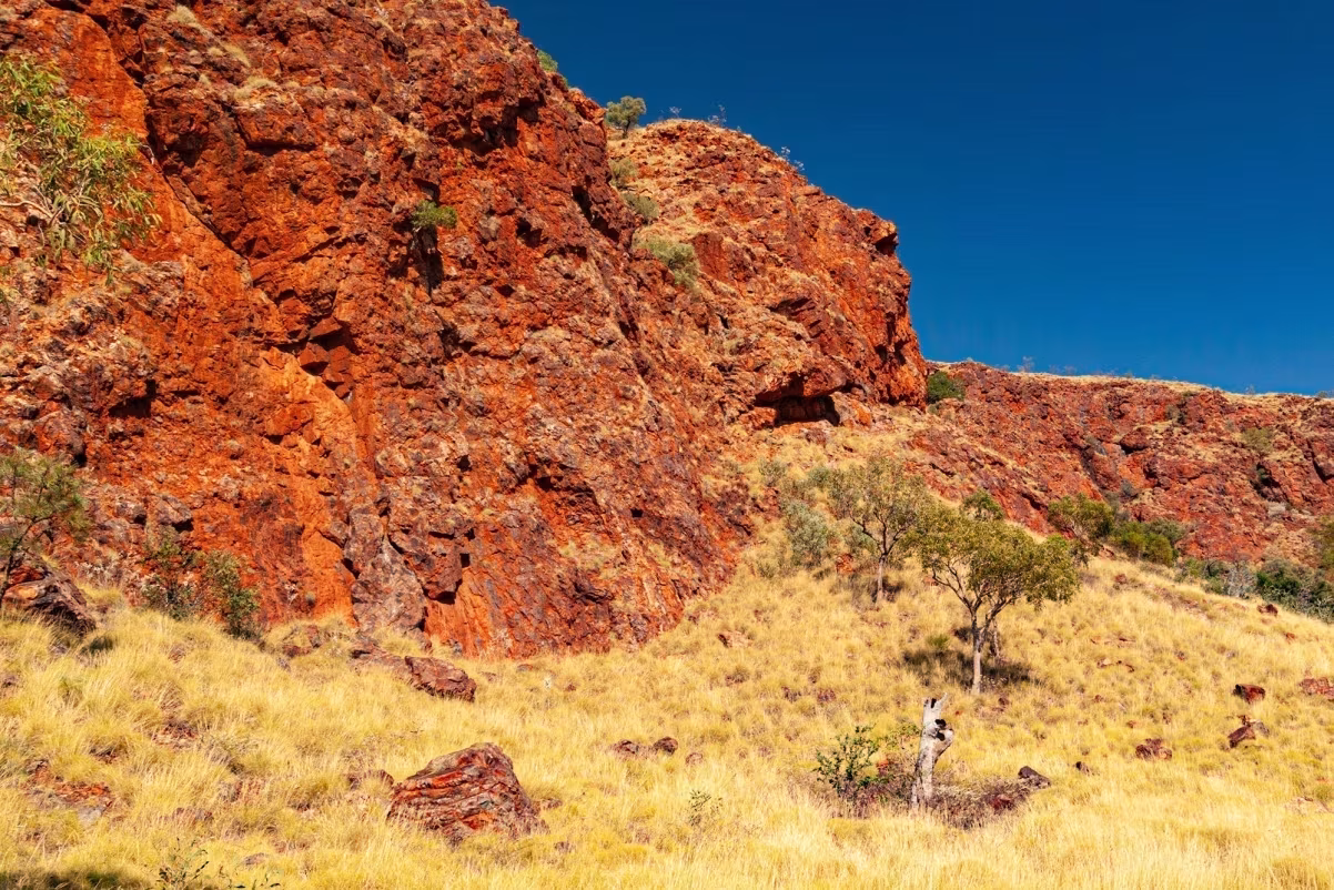 Os pesquisadores estudaram a formação do Cráton de East Pilbara, na região de Pilbara, na Austrália Ocidental, que pode ser vista aqui. • Os pesquisadores estudaram a formação do Cráton de East Pilbara, na região de Pilbara, na Austrália Ocidental, que pode ser vista aqui.