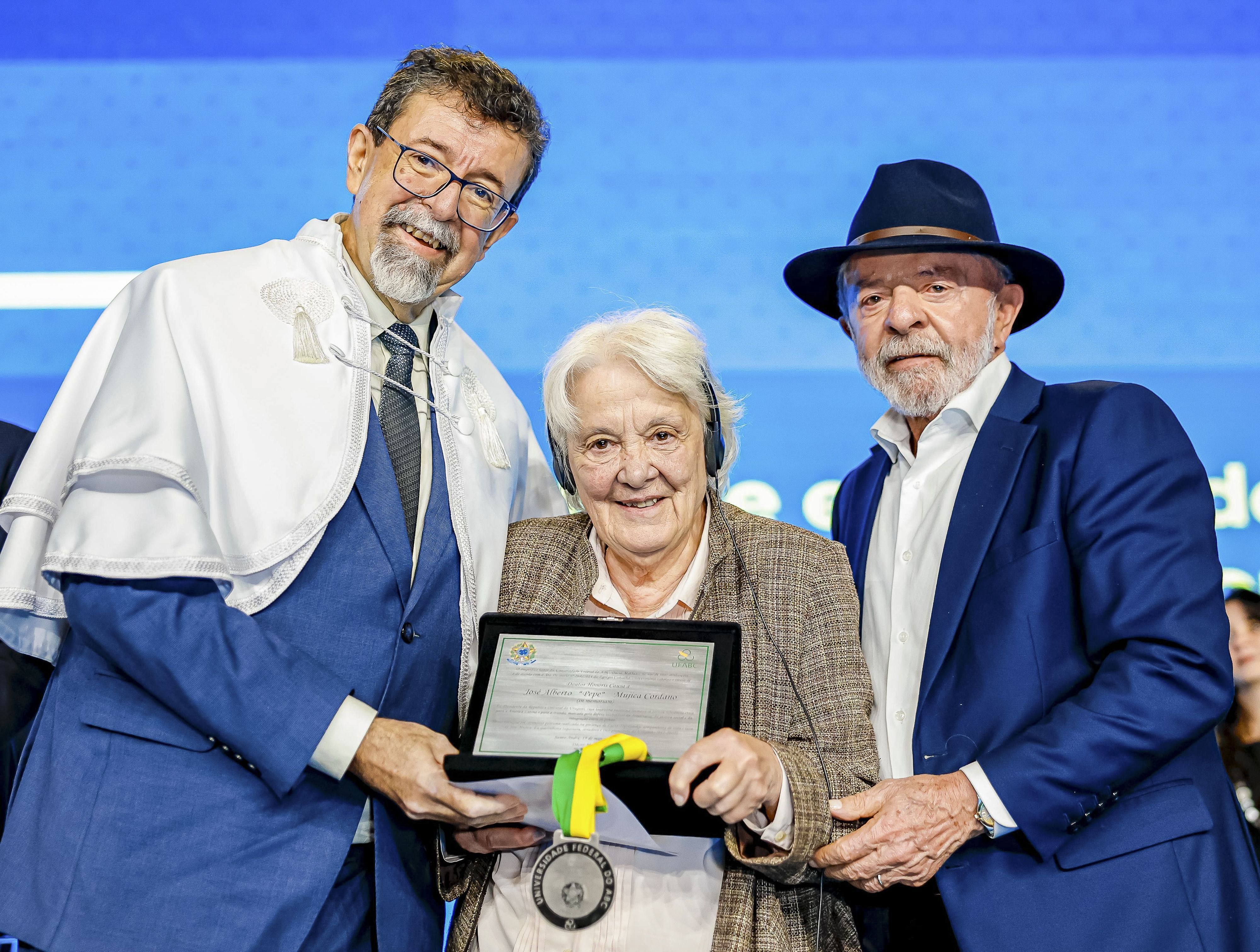 19.03.2026 - Presidente da República, Luiz Inácio Lula da Silva, durante a cerimônia de entrega de título de Doutor Honoris Causa (in memoriam) a José “Pepe” Mujica, no Centro de Formação e Educação Permanente (Cenforpe).