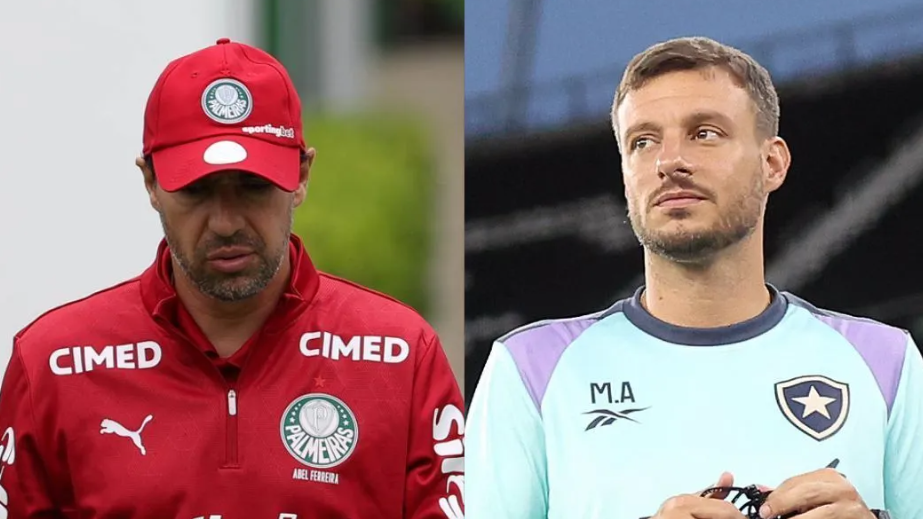 Abel Ferreira, do Palmeiras e Martín Anselmi, do Botafogo