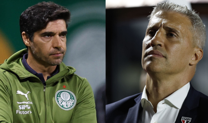 Abel Ferreira, do Palmeiras, e Hernán Crespo, do São Paulo