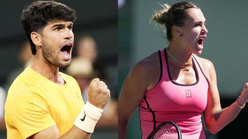 Tenistas Carlos Alcaraz e Aryna Sabalenka