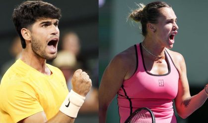 Tenistas Carlos Alcaraz e Aryna Sabalenka